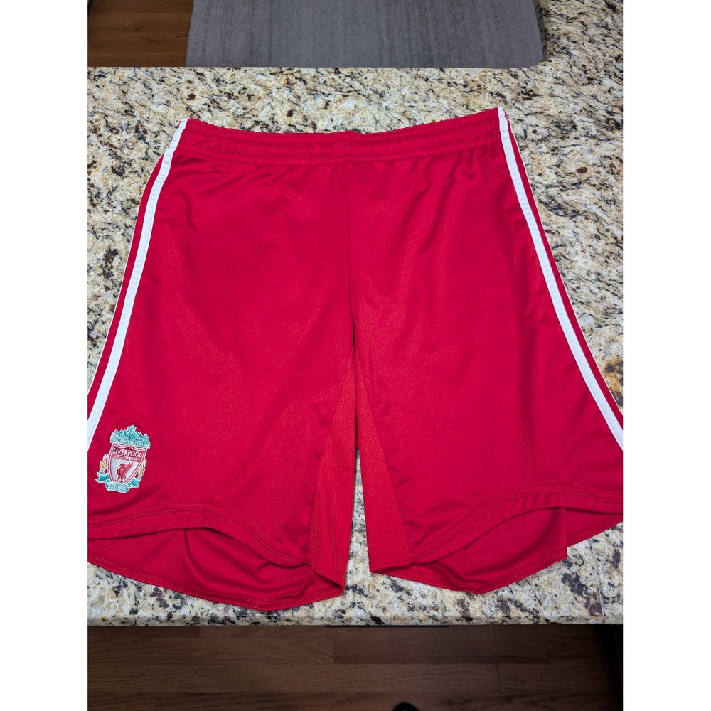 Adidas Liverpool FC Soccer Shorts Mens Red ClimaCool Athletic Training L